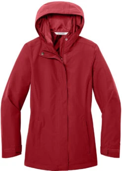 Port Authority Ladies C-FREE Rain Jacket -Thread Logic Store 1200W 47182 RichRed 12 L714RichRedFlatFront1