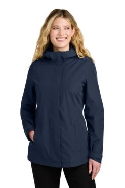 Port Authority Ladies C-FREE Rain Jacket -Thread Logic Store 1200W 47182 TrueNavy 0 L714TrueNavyModelFront