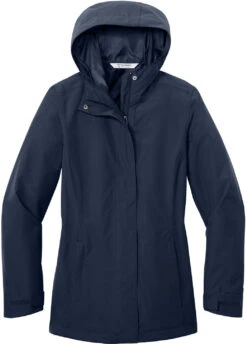 Port Authority Ladies C-FREE Rain Jacket -Thread Logic Store 1200W 47182 TrueNavy 12 L714TrueNavyFlatFront1
