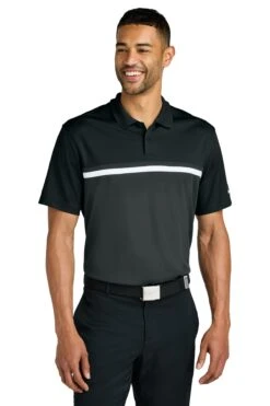 Nike Dri-FIT Victory Colorblock Polo -Thread Logic Store 1200W 48973 BkAnthWh 0 NKFQ3968BkAnthWhModelFront