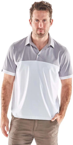 Storm Creek Activator Colorblock Polo -Thread Logic Store 1860 LH WH Front