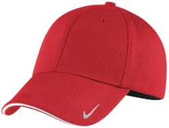 Nike Dri-FIT Stretch Mesh Sandwich Bill Cap -Thread Logic Store 31916 UniRedWht 1 NKFD9718UniRedWhtHatLeft 1200W