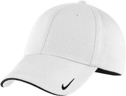 Nike Dri-FIT Stretch Mesh Sandwich Bill Cap -Thread Logic Store 31916 WhiteBlk 1 NKFD9718WhiteBlkHatLeft 1200W