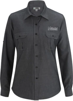 Edwards Ladies Chambrey Roll Up Sleeve Shirt