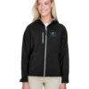 North End Ladies Prospect Two-Layer Fleece Bonded Soft Shell Hooded Jacket