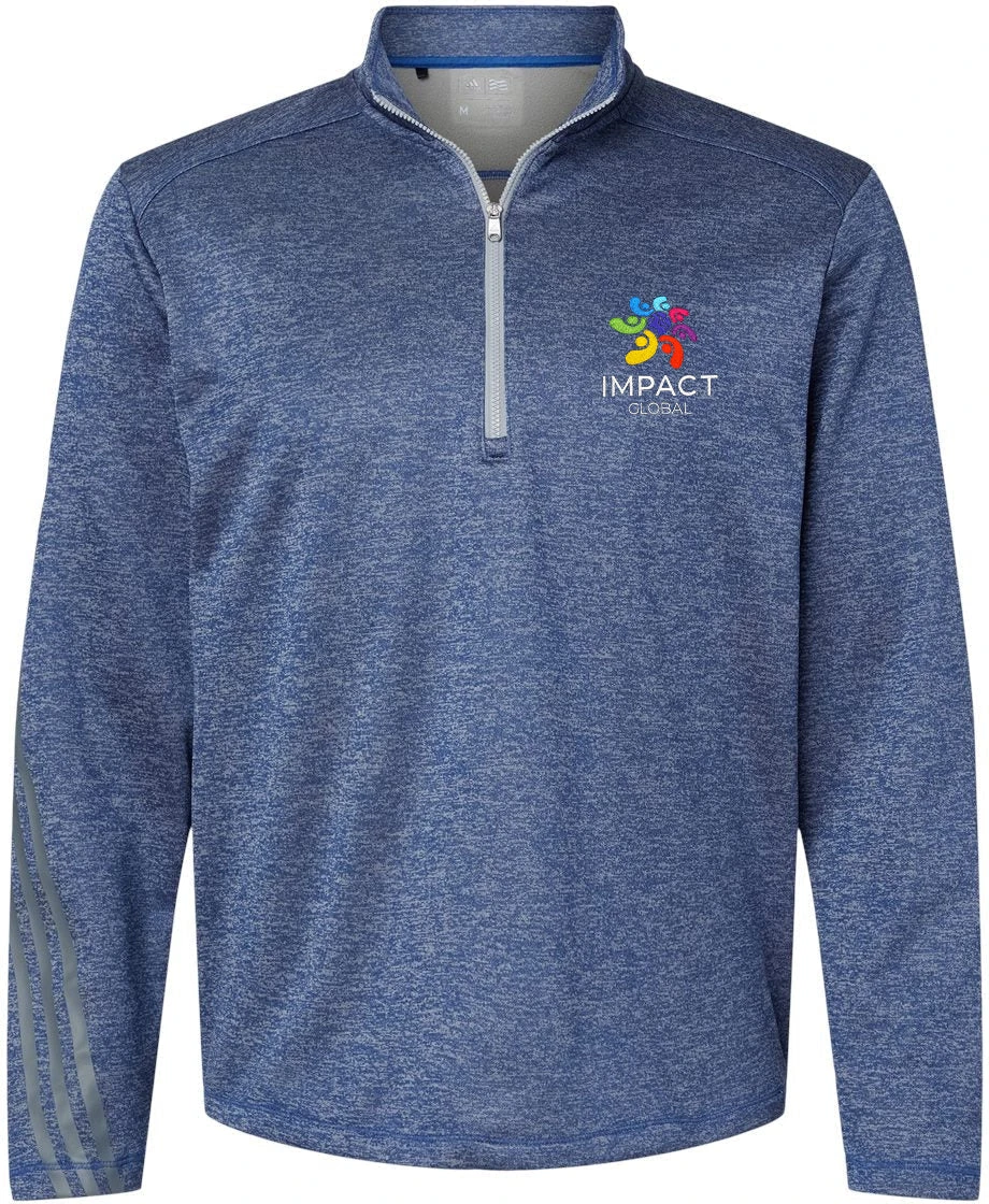 Adidas Brushed Terry Heathered QuarterZip Pullover 1 Adidas Brushed Terry Heathered QuarterZip Pullover