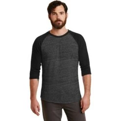 CLOSEOUT - Alternative Eco-Jersey Baseball T-Shirt -Thread Logic Store AA2089 ecoblackectrubk model front 022016