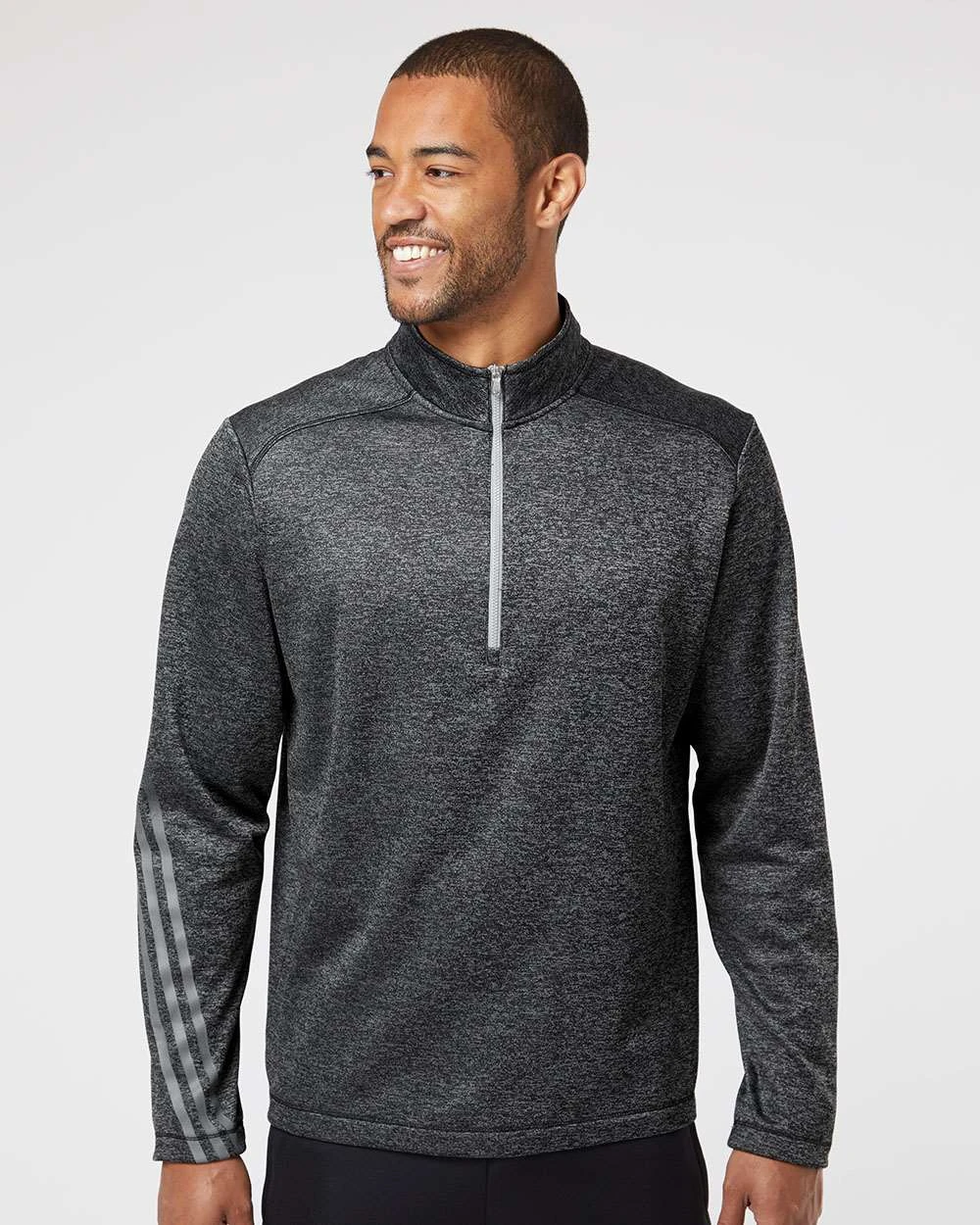 Adidas Brushed Terry Heathered QuarterZip Pullover 5 Adidas Brushed Terry Heathered QuarterZip Pullover - Image 5