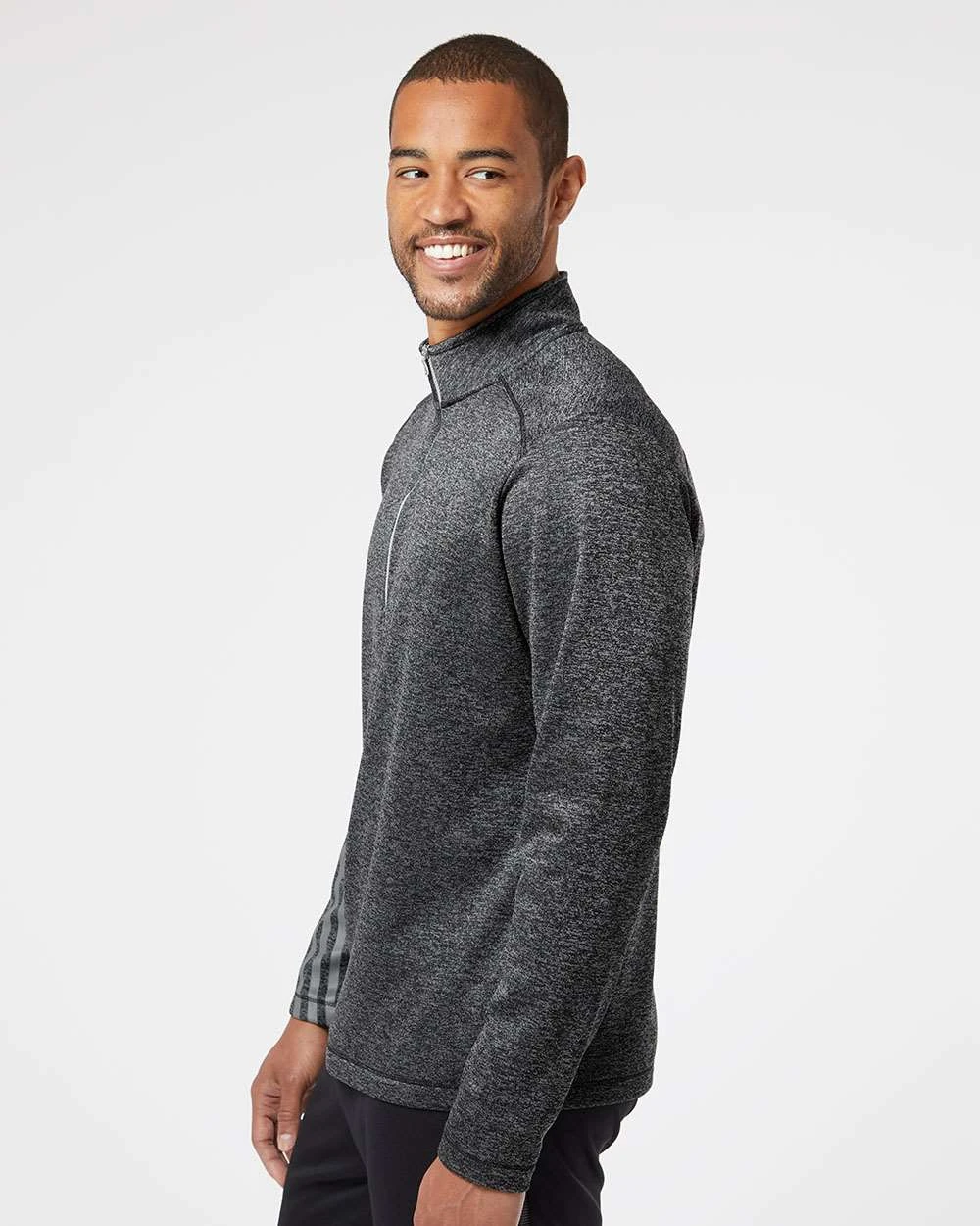 Adidas Brushed Terry Heathered QuarterZip Pullover 6 Adidas Brushed Terry Heathered QuarterZip Pullover - Image 6