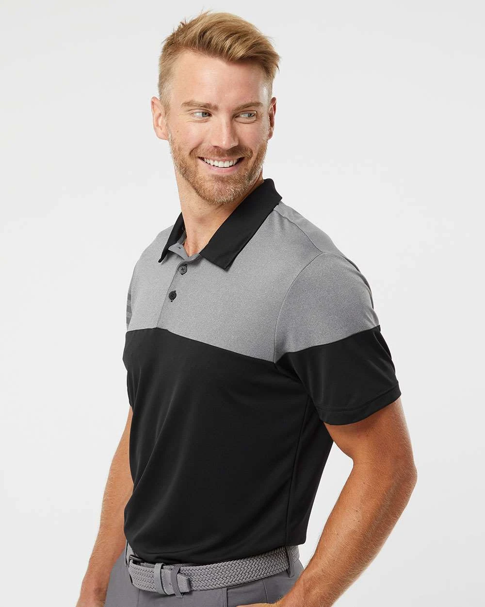 Adidas Heather 3Stripes Block Polo 6 Adidas Heather 3Stripes Block Polo - Image 6