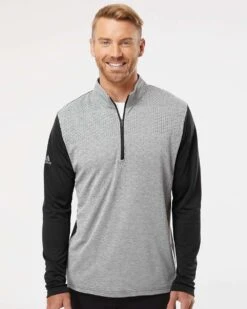 Adidas Heather Block Print Quarter-Zip Pullover -Thread Logic Store Adidas Heather Block Print Quarter Zip Pullover 4