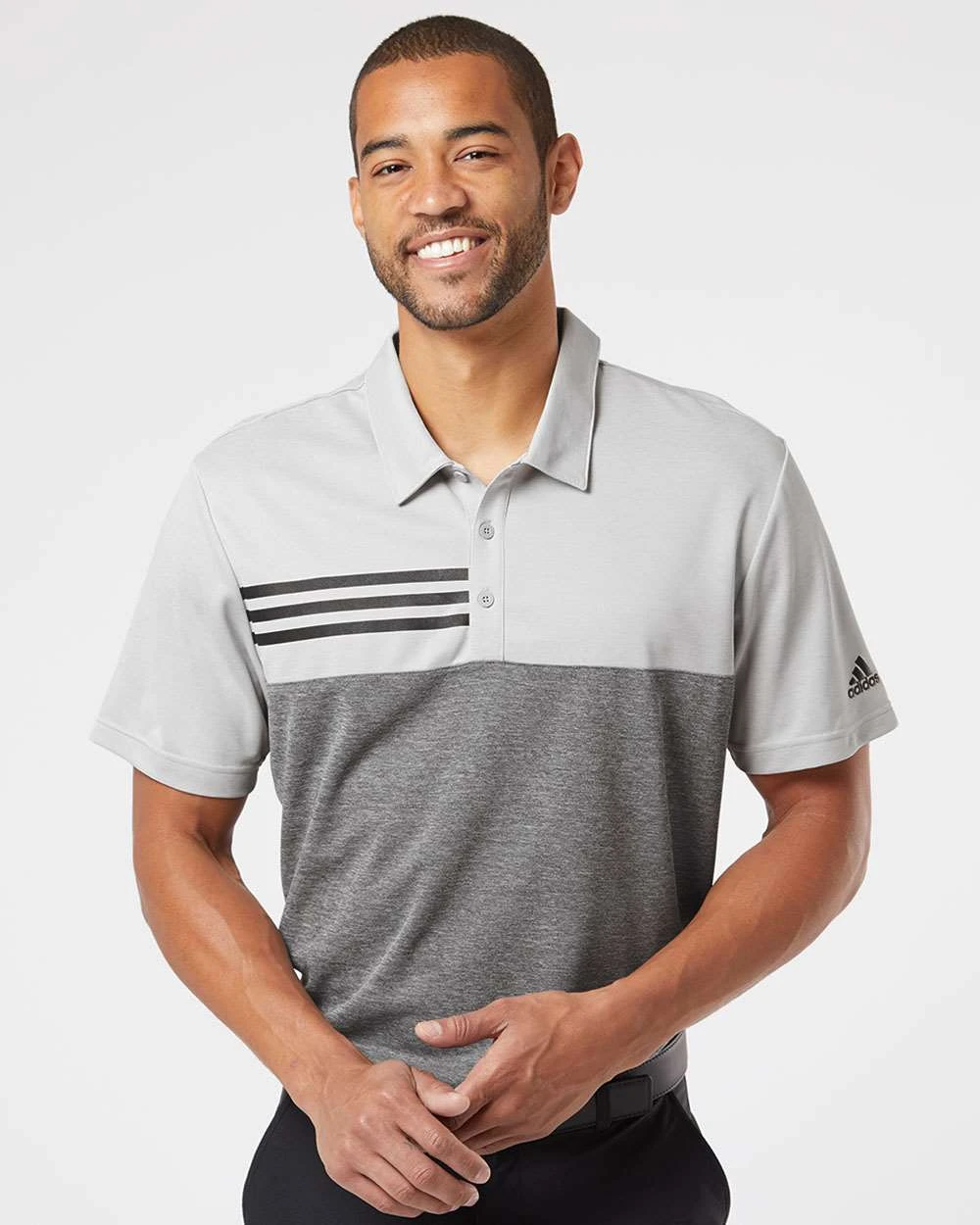 Adidas Heathered Colorblock 3-Stripes Sport Shirt 11 Adidas Heathered Colorblock 3-Stripes Sport Shirt - Image 11