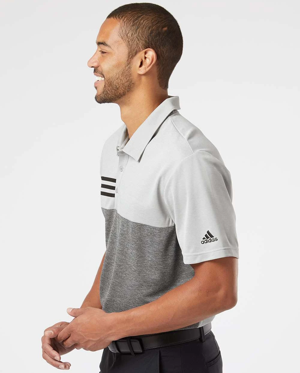 Adidas Heathered Colorblock 3-Stripes Sport Shirt 12 Adidas Heathered Colorblock 3-Stripes Sport Shirt - Image 12