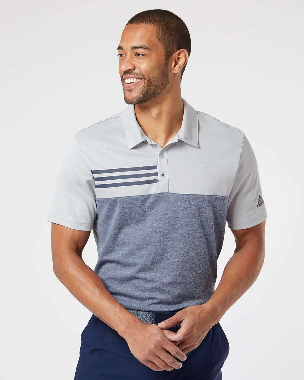Adidas Heathered Colorblock 3-Stripes Sport Shirt 17 Adidas Heathered Colorblock 3-Stripes Sport Shirt - Image 17
