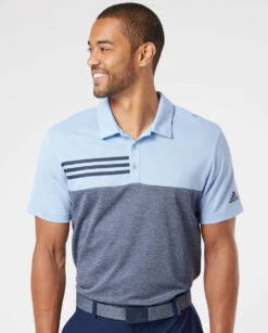 Adidas Heathered Colorblock 3-Stripes Sport Shirt 24 Adidas Heathered Colorblock 3-Stripes Sport Shirt -Thread Logic Store Adidas Heathered Colorblock 3 Stripes Sport Shirt 4