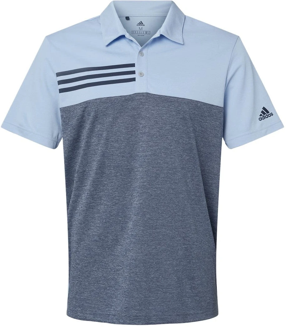 Adidas Heathered Colorblock 3-Stripes Sport Shirt 2 Adidas Heathered Colorblock 3-Stripes Sport Shirt - Image 2