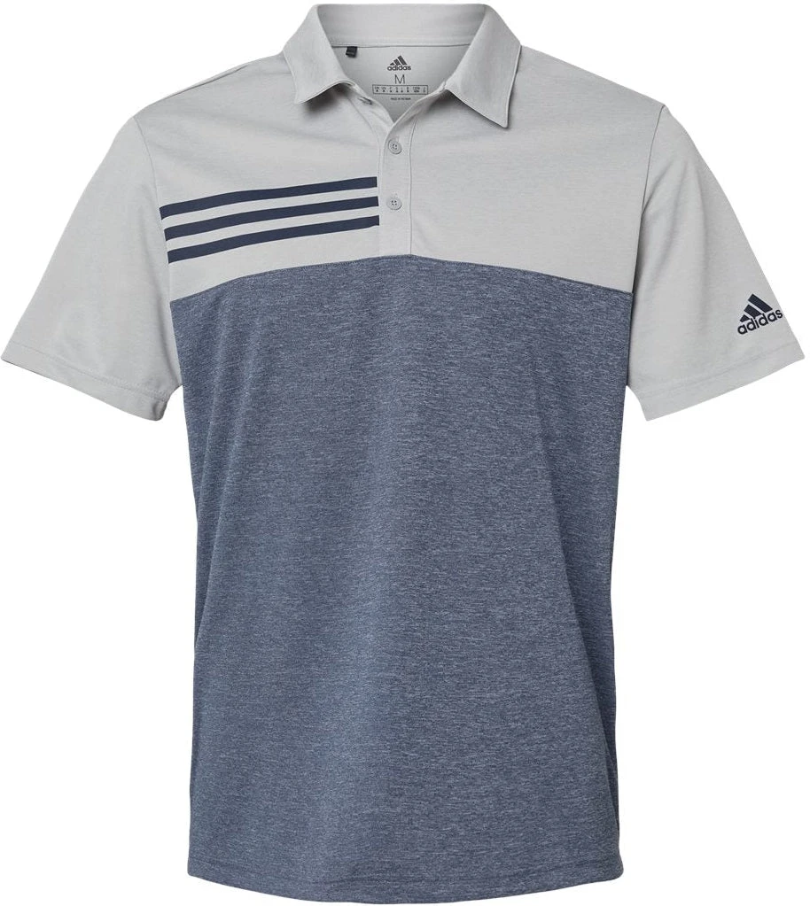Adidas Heathered Colorblock 3-Stripes Sport Shirt 14 Adidas Heathered Colorblock 3-Stripes Sport Shirt - Image 14