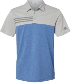 Adidas Heathered Colorblock 3-Stripes Sport Shirt 39 Adidas Heathered Colorblock 3-Stripes Sport Shirt -Thread Logic Store Adidas Heathered Colorblock 3 Stripes Sport Shirt Grey Two HeatherCollegiate Royal Heather S 19