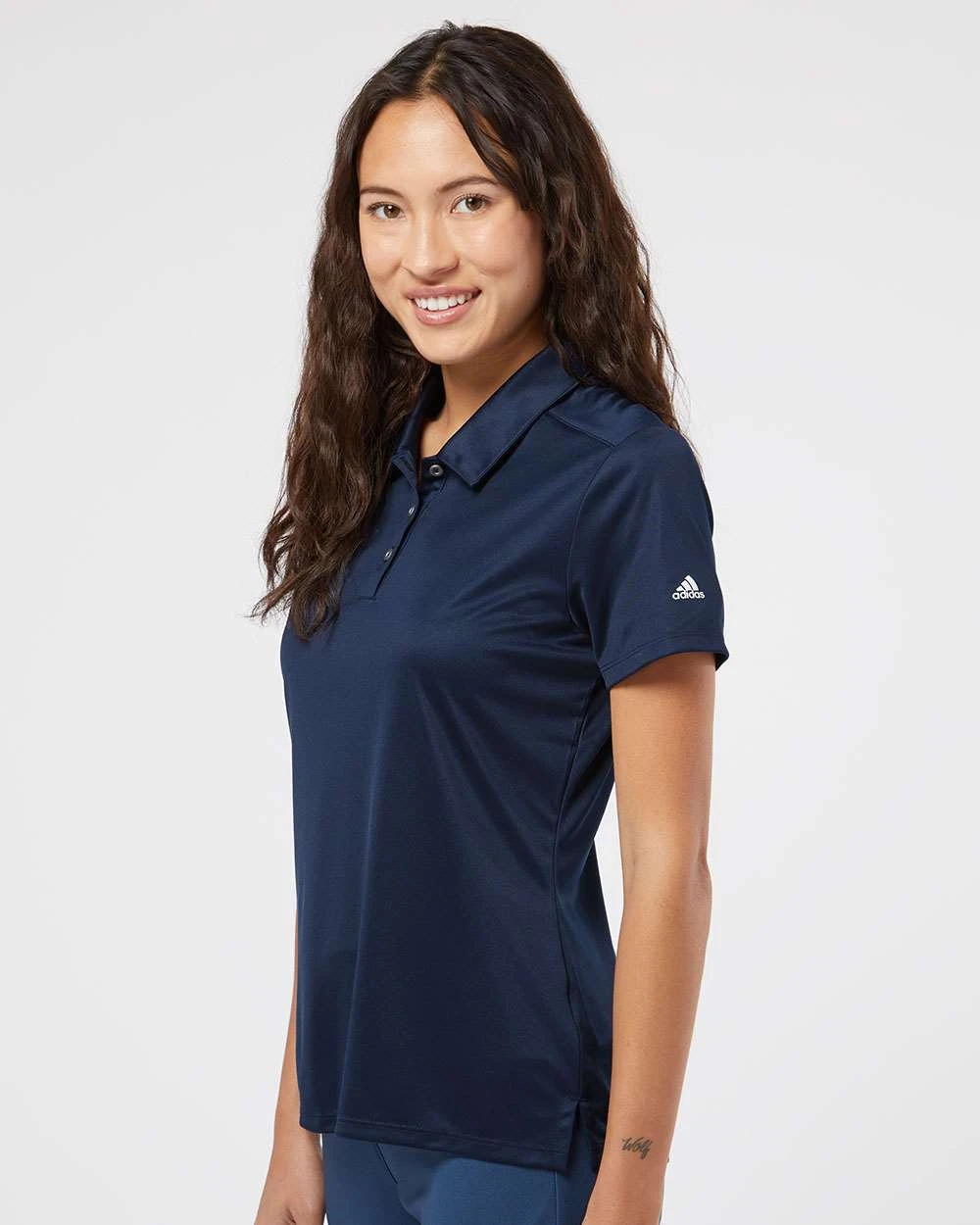 Adidas Ladies 3-Stripes Shoulder Polo 12 Adidas Ladies 3-Stripes Shoulder Polo - Image 12