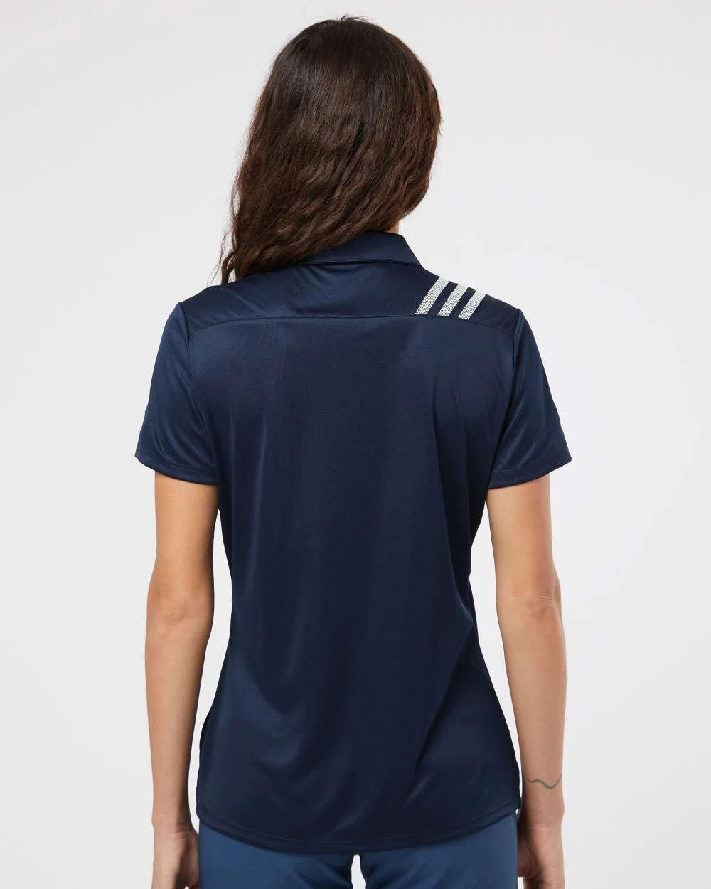 Adidas Ladies 3-Stripes Shoulder Polo 13 Adidas Ladies 3-Stripes Shoulder Polo - Image 13