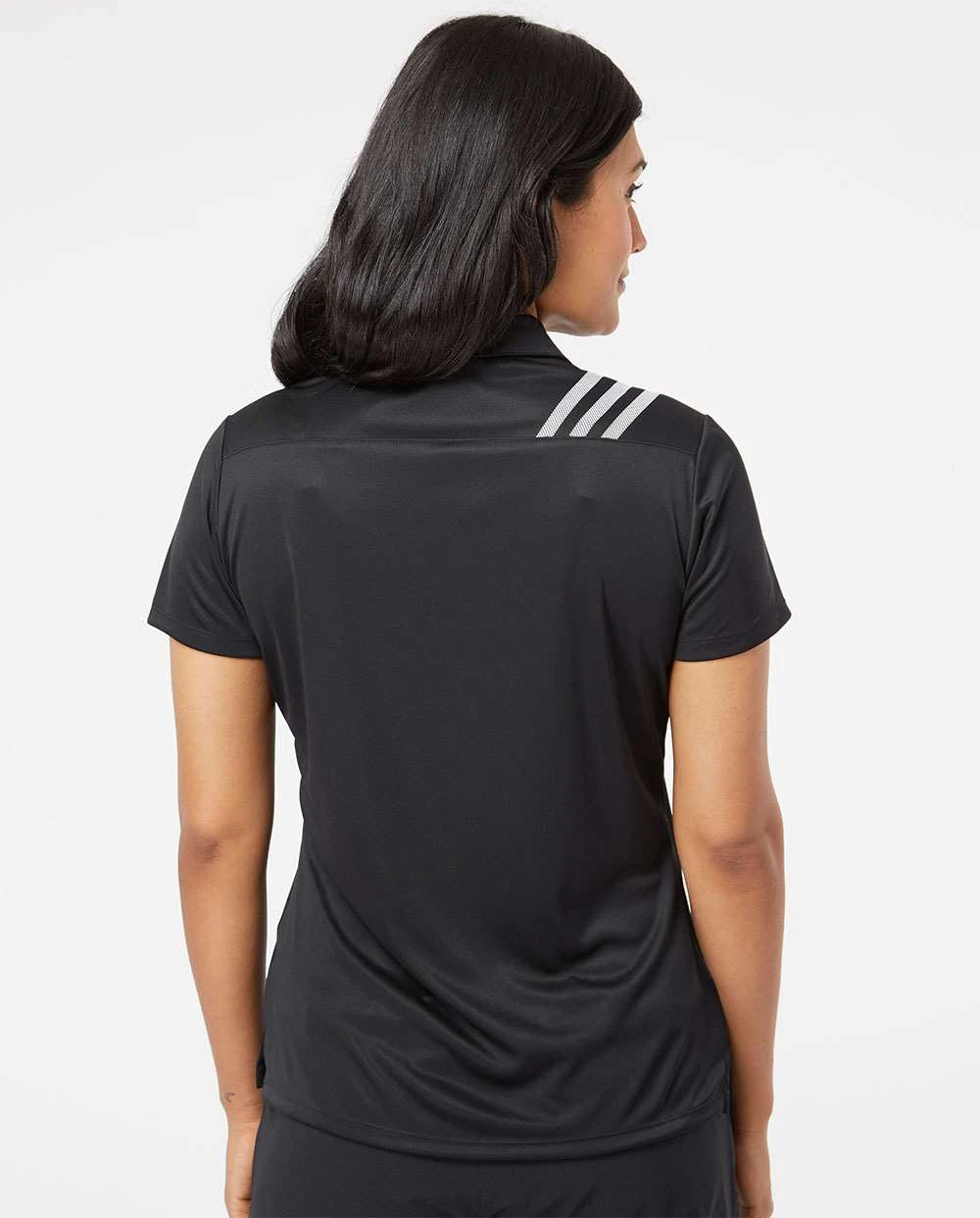 Adidas Ladies 3-Stripes Shoulder Polo 7 Adidas Ladies 3-Stripes Shoulder Polo - Image 7