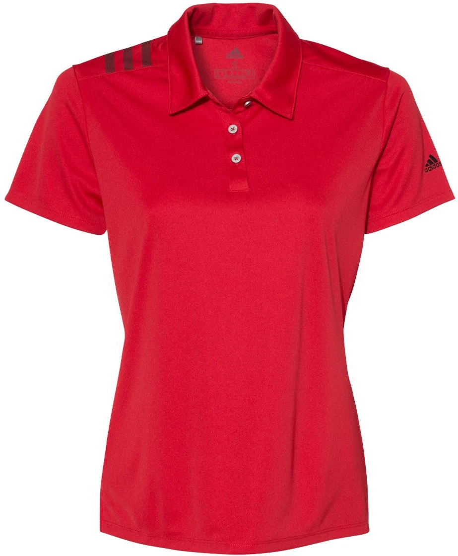 Adidas Ladies 3-Stripes Shoulder Polo 14 Adidas Ladies 3-Stripes Shoulder Polo - Image 14