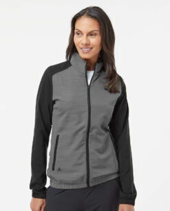 Adidas Ladies Heather Block Full-Zip Wind Jacket -Thread Logic Store Adidas Ladies Heather Block Full Zip Wind Jacket 4