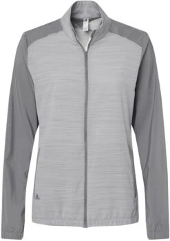 Adidas Ladies Heather Block Full-Zip Wind Jacket -Thread Logic Store Adidas Ladies Heather Block Full Zip Wind Jacket Grey ThreeGrey Three Heather S 7