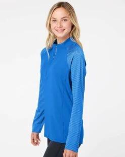 Adidas Ladies Stripe Block Quarter-Zip Pullover 31 Adidas Ladies Stripe Block Quarter-Zip Pullover -Thread Logic Store Adidas Ladies Stripe Block Quarter Zip Pullover 11