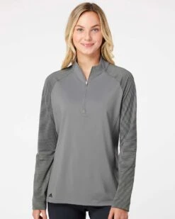 Adidas Ladies Stripe Block Quarter-Zip Pullover 36 Adidas Ladies Stripe Block Quarter-Zip Pullover -Thread Logic Store Adidas Ladies Stripe Block Quarter Zip Pullover 16