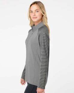 Adidas Ladies Stripe Block Quarter-Zip Pullover 37 Adidas Ladies Stripe Block Quarter-Zip Pullover -Thread Logic Store Adidas Ladies Stripe Block Quarter Zip Pullover 17