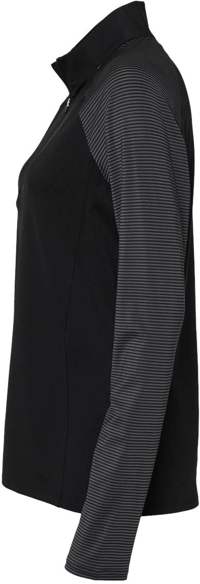 Adidas Ladies Stripe Block Quarter-Zip Pullover 4 Adidas Ladies Stripe Block Quarter-Zip Pullover - Image 4