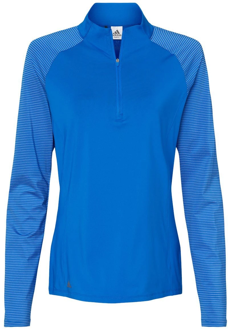 Adidas Ladies Stripe Block Quarter-Zip Pullover 8 Adidas Ladies Stripe Block Quarter-Zip Pullover - Image 8