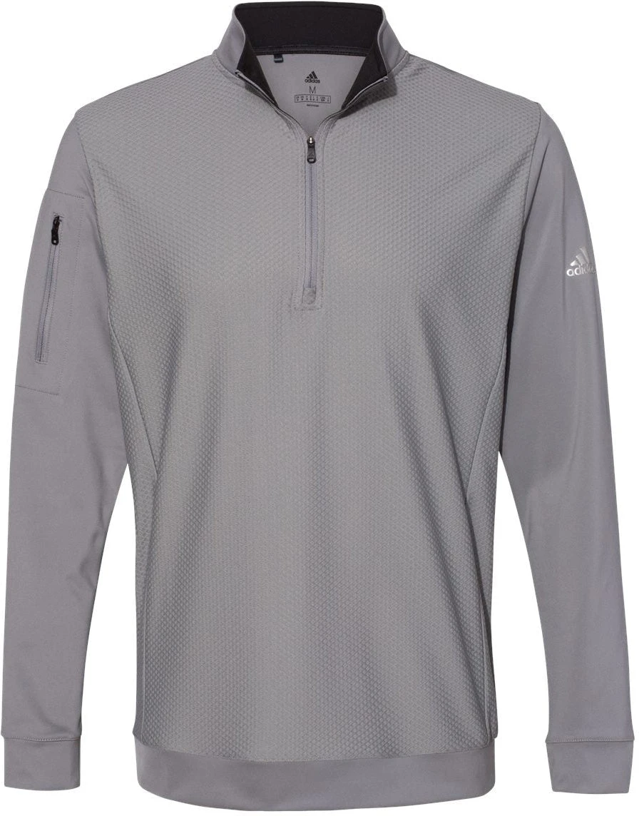 OUTLET-Adidas Performance Textured Quarter-Zip Pullover 14 OUTLET-Adidas Performance Textured Quarter-Zip Pullover - Image 14
