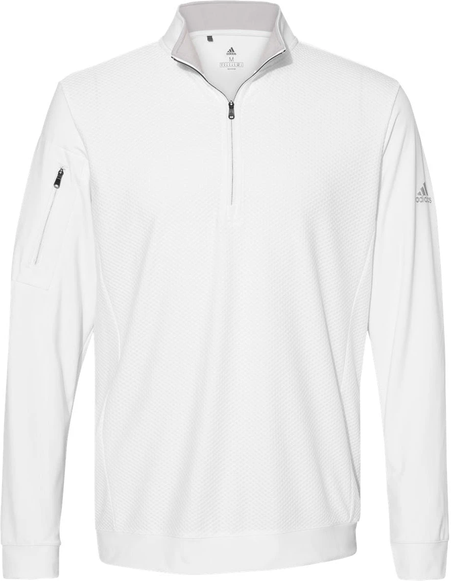 OUTLET-Adidas Performance Textured Quarter-Zip Pullover 20 OUTLET-Adidas Performance Textured Quarter-Zip Pullover - Image 20