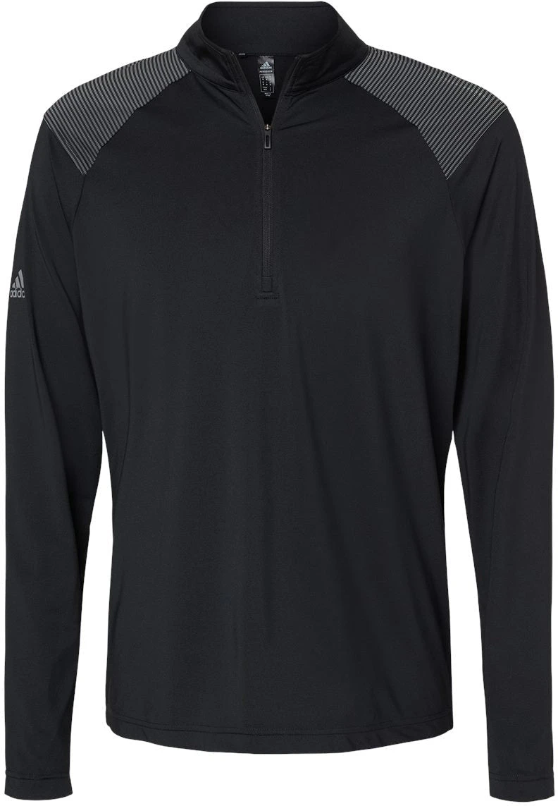 OUTLET-Adidas Shoulder Stripe Quarter-Zip Pullover 2 OUTLET-Adidas Shoulder Stripe Quarter-Zip Pullover - Image 2