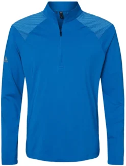OUTLET-Adidas Shoulder Stripe Quarter-Zip Pullover 27 OUTLET-Adidas Shoulder Stripe Quarter-Zip Pullover -Thread Logic Store Adidas Shoulder Stripe Quarter Zip Pullover Glory Blue S 7 1