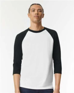 American Apparel CVC Raglan Tee -Thread Logic Store American Apparel CVC Raglan Tee White Black S 5