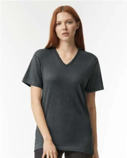 American Apparel CVC V-Neck Tee -Thread Logic Store American Apparel CVC V Neck Tee Heather Charcoal S 15
