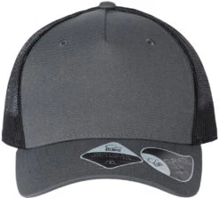 Atlantis Headwear Sustainable Five-Panel Trucker Cap -Thread Logic Store Atlantis Headwear Sustainable Five Panel Trucker Cap Dark Grey Black OSFA 2
