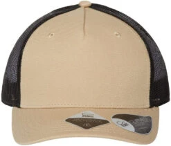 Atlantis Headwear Sustainable Five-Panel Trucker Cap -Thread Logic Store Atlantis Headwear Sustainable Five Panel Trucker Cap Khaki Black OSFA 3