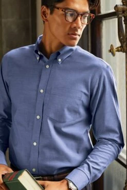 OUTLET-Brooks Brothers Wrinkle-Free Stretch Pinpoint Shirt -Thread Logic Store BB18000 CobaltBlue Model 0063 SP23 391955ba b831 43f2 8823 1f423e661e9e