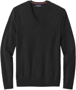 Brooks Brothers Washable Merino V-Neck Sweater 20 Brooks Brothers Washable Merino V-Neck Sweater -Thread Logic Store BB18410 deepblack flat front