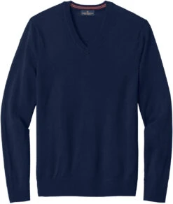 Brooks Brothers Washable Merino V-Neck Sweater 24 Brooks Brothers Washable Merino V-Neck Sweater -Thread Logic Store BB18410 navyblazer flat front