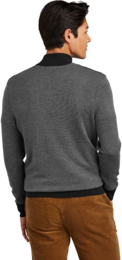 Brooks Brothers Washable Merino Birdseye -Thread Logic Store BB18412 deepblack shadowgrey model back