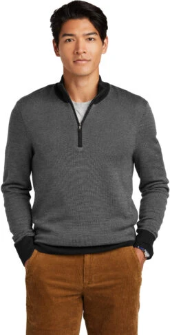 Brooks Brothers Washable Merino Birdseye -Thread Logic Store BB18412 deepblack shadowgrey model front