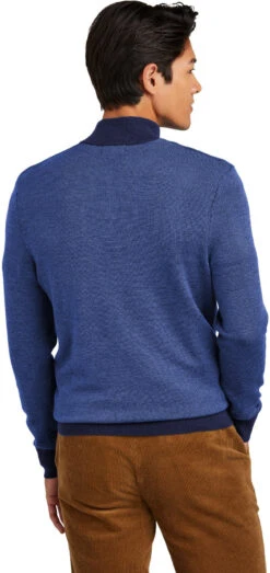 Brooks Brothers Washable Merino Birdseye -Thread Logic Store BB18412 navy compassblue model back