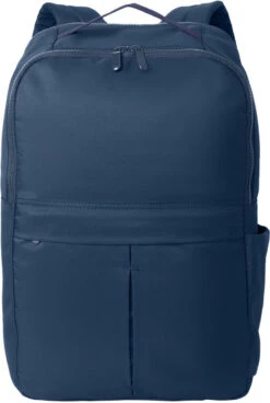 Port Authority Matte Backpack 18 Port Authority Matte Backpack -Thread Logic Store BG235 RIVERBLUENAVY Flat Front