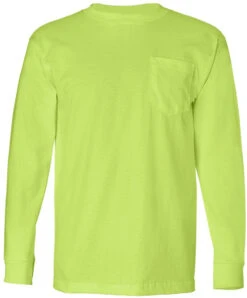 Bayside USA-Made Long Sleeve TShirt With A Pocket 26 Bayside USA-Made Long Sleeve TShirt With A Pocket -Thread Logic Store Bayside USA Made Long Sleeve TShirt with a Pocket Lime Green S 7