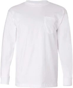 Bayside USA-Made Long Sleeve TShirt With A Pocket 35 Bayside USA-Made Long Sleeve TShirt With A Pocket -Thread Logic Store Bayside USA Made Long Sleeve TShirt with a Pocket White S 16